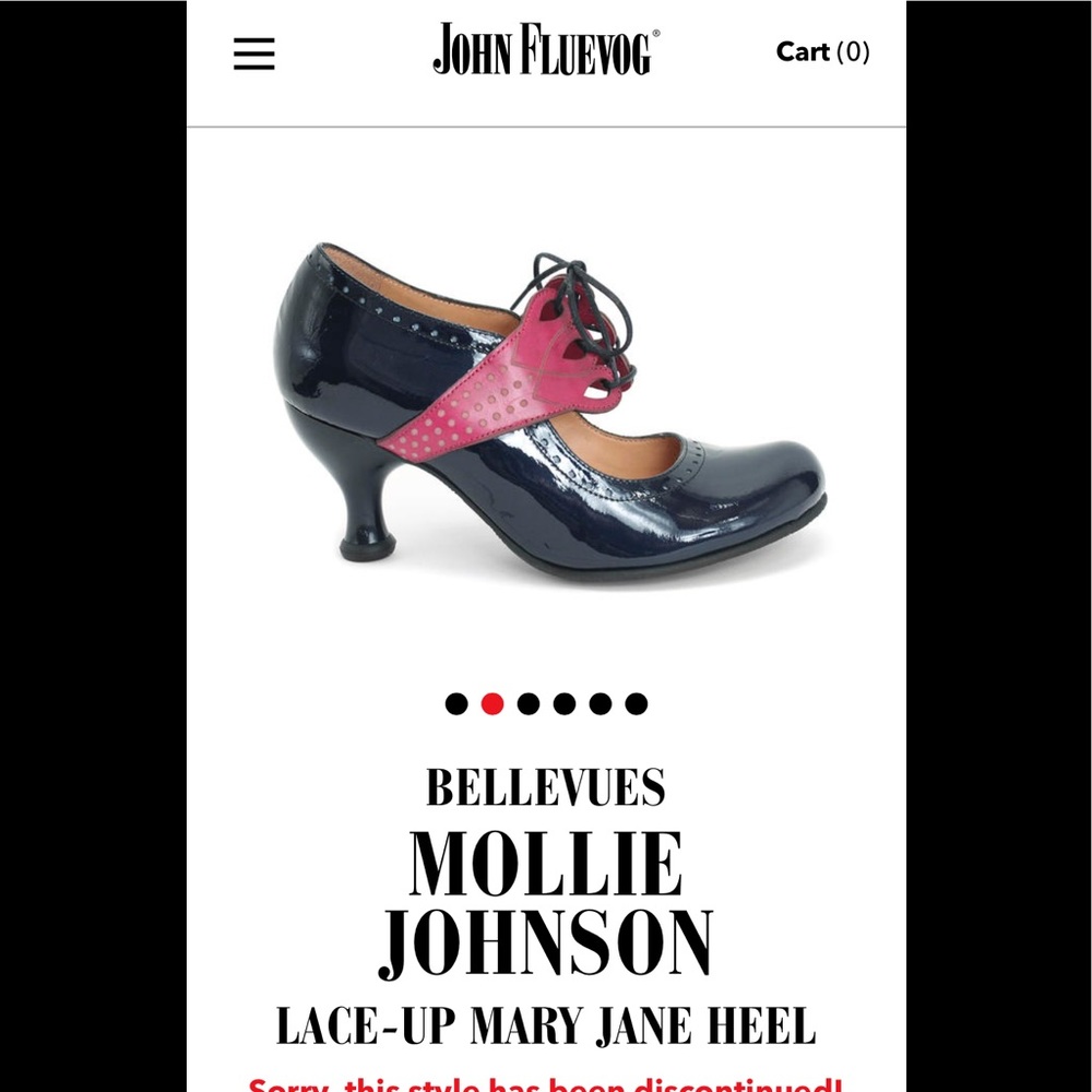John Fluevog Bellevues Mollie Johnson Lace-Up Mary-Jane Heels, size 5